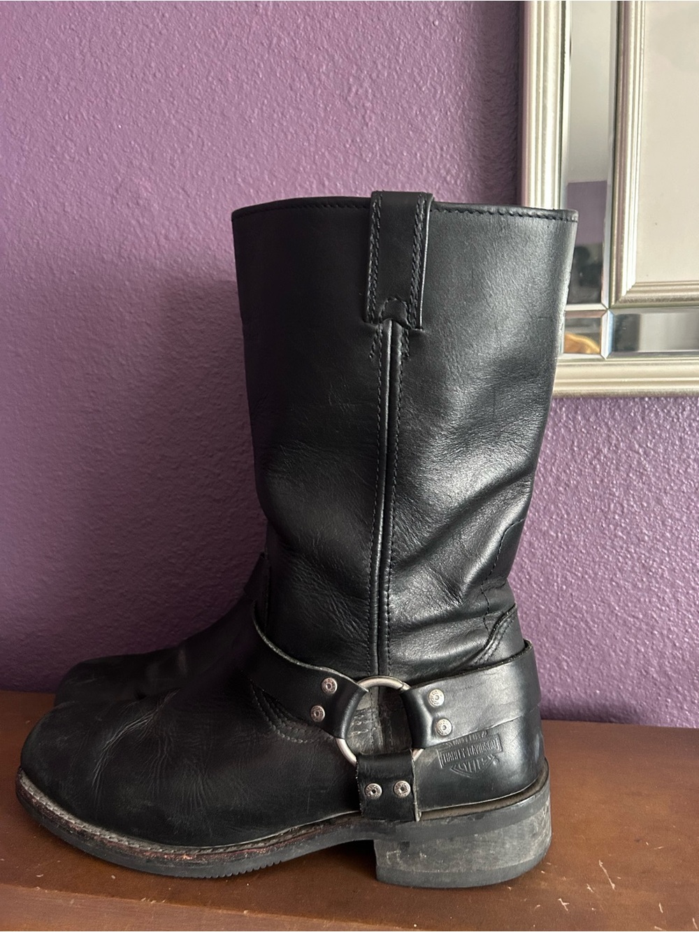 Harley-Davidson Black Leather Harness Boots - Men's